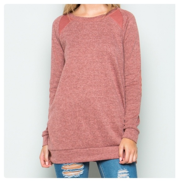 5🌟 Elbow Patch Long Sweater - Picture 3 of 5